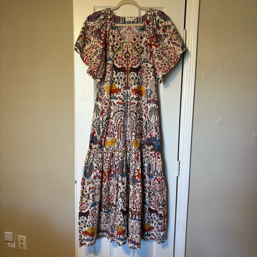 RHODE Multicolor Floral & Animal Print Maxi Dress